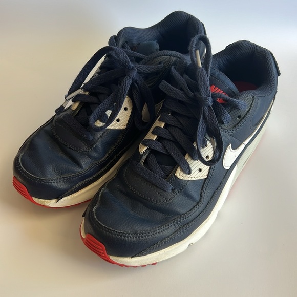 Nike Air Max 90 GS Navy Blue Obsidian Red Sz 5.5Y, DV3607 400 - Picture 3 of 6